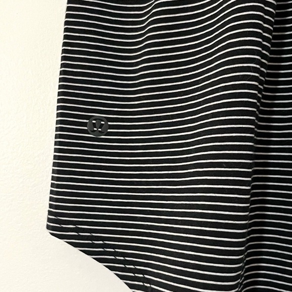 Lululemon Love Tank *Pleated in Modern Stripe Heathered Black White - Picture 5 of 9